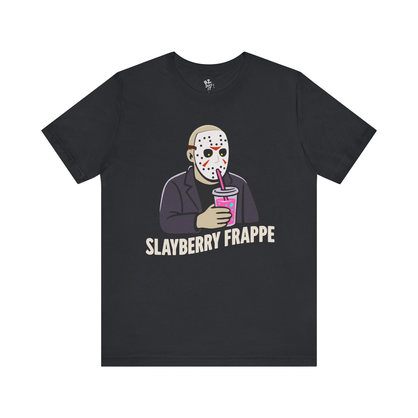 Slasher Sipping a Slayberry Frappe Tee