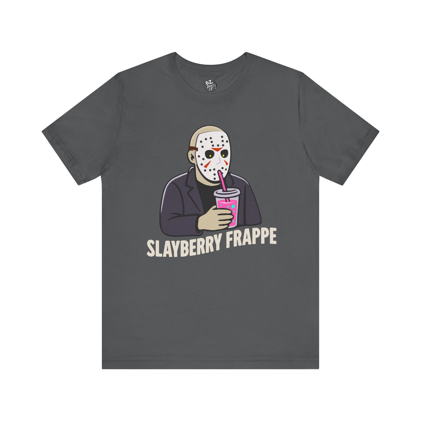 Slasher Sipping a Slayberry Frappe Tee