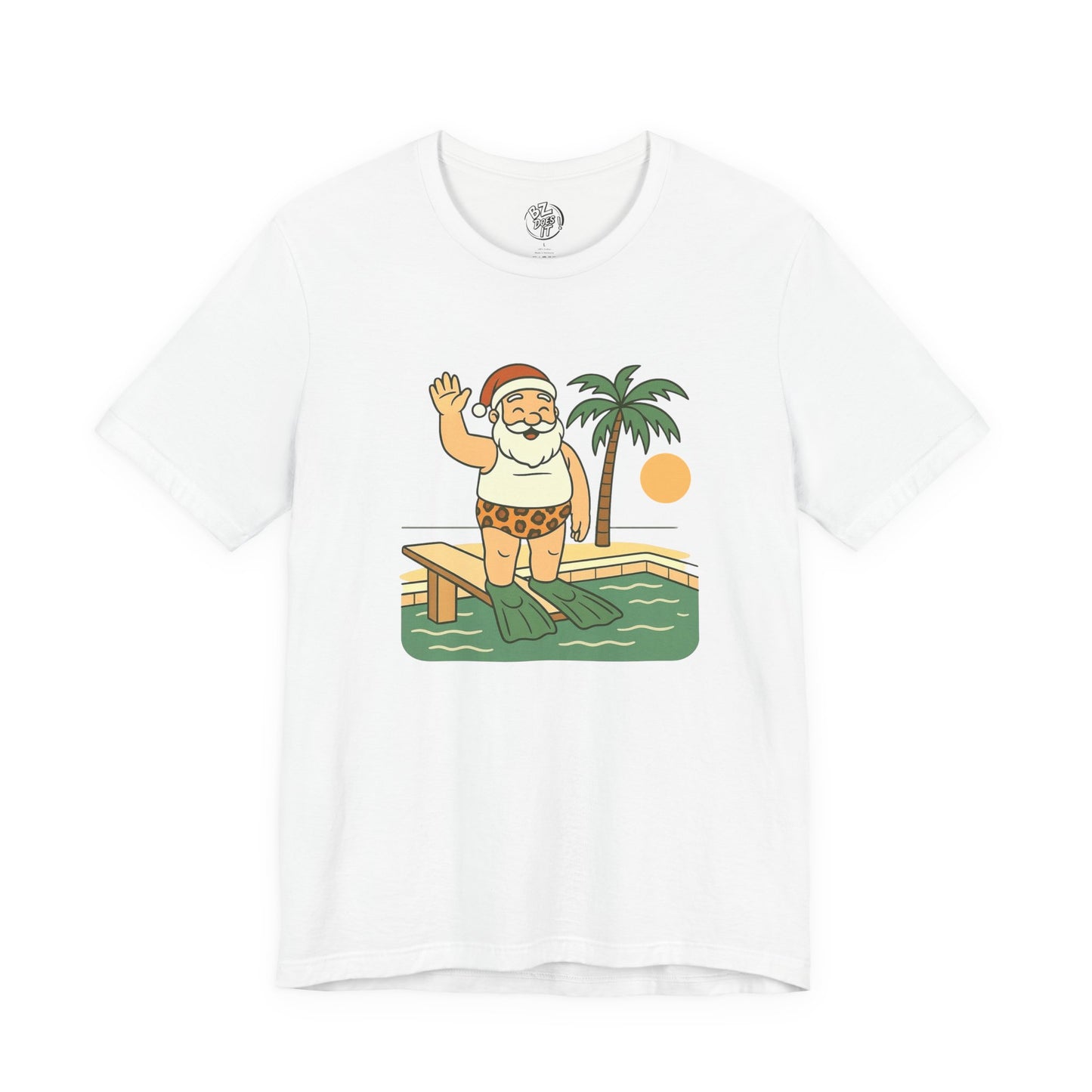 Santa Tropical Unisex Tee - Vacation Pool Shirt
