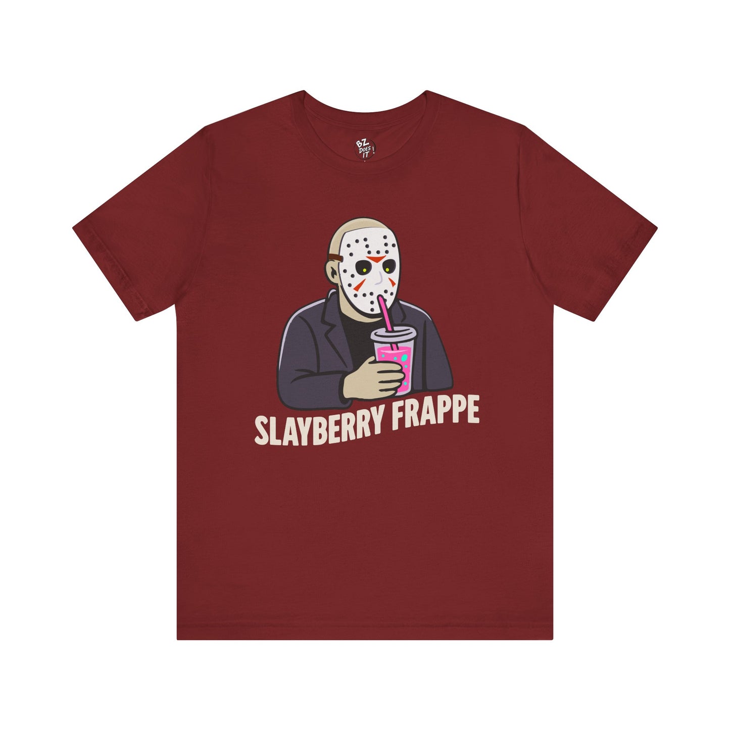 Slasher Sipping a Slayberry Frappe Tee