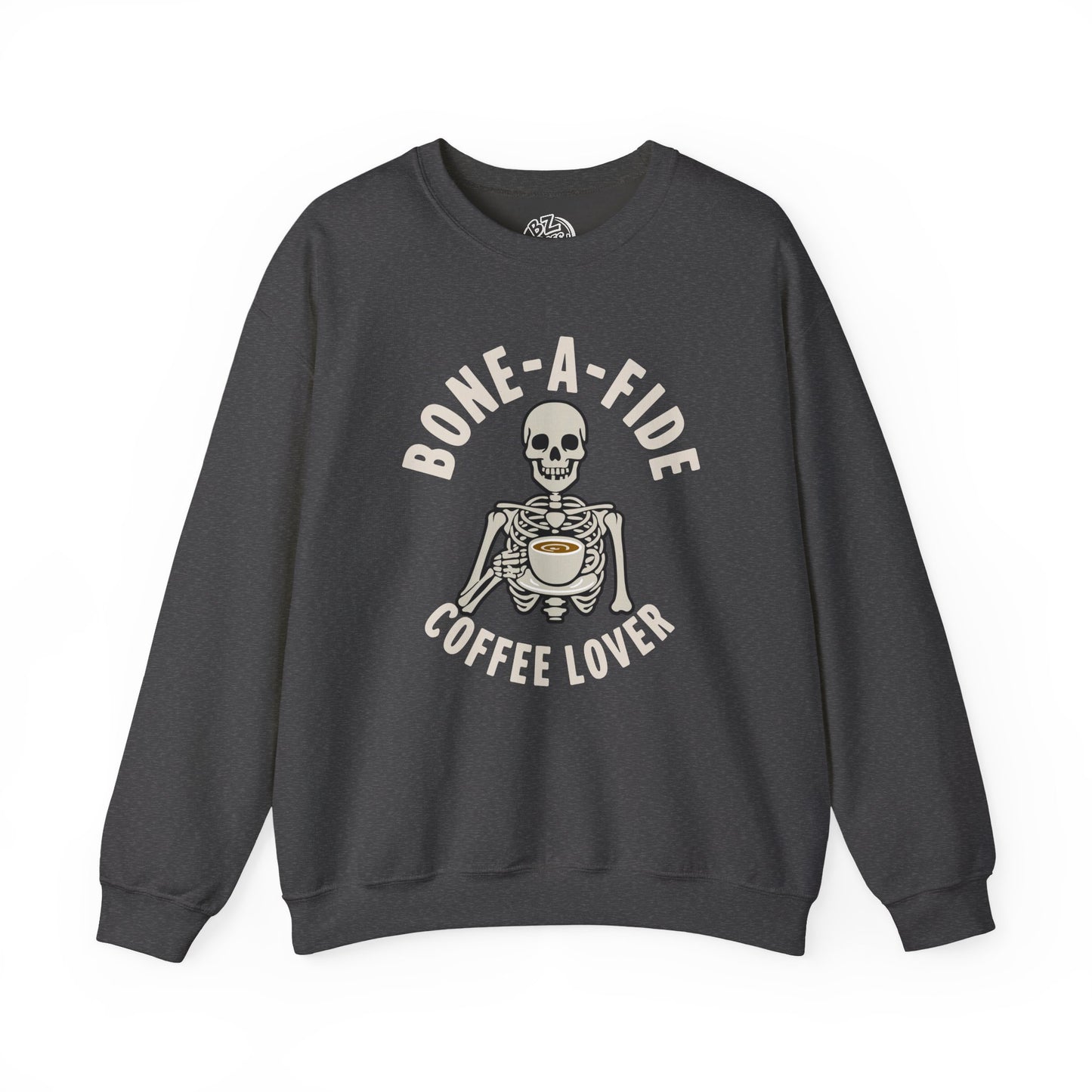 Bone-A-Fide Coffee Lover Crewneck Sweatshirt, Cozy Crewneck, Unisex