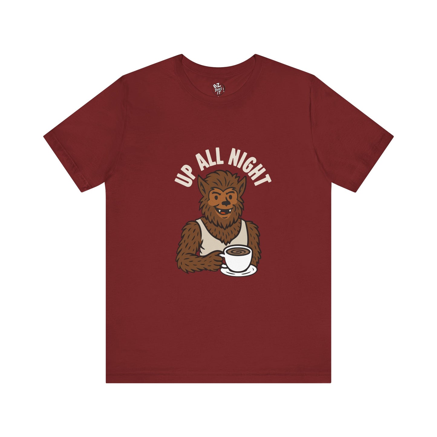 Wolfman Up All Night Coffee Tee - T-Shirt