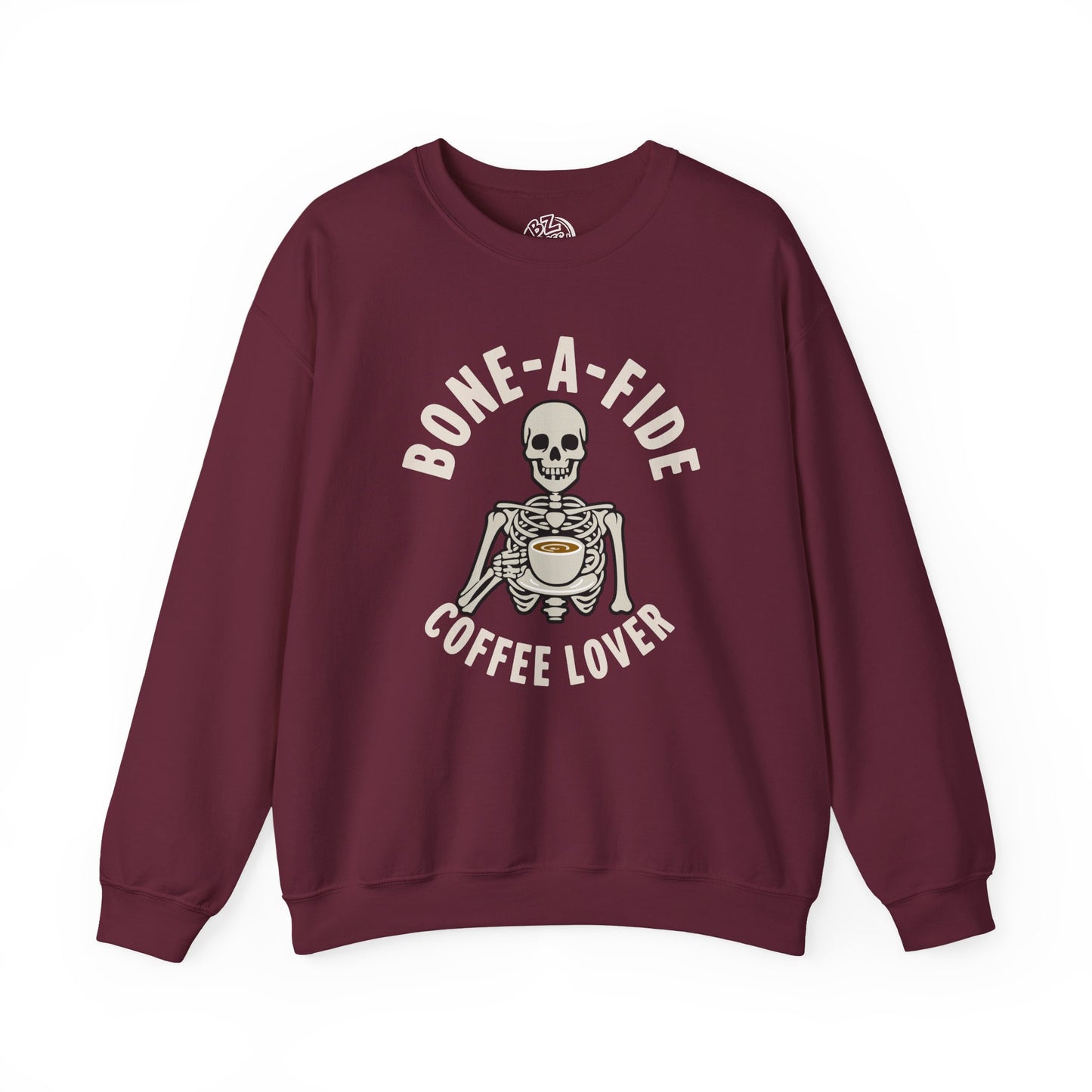 Bone-A-Fide Coffee Lover Crewneck Sweatshirt, Cozy Crewneck, Unisex