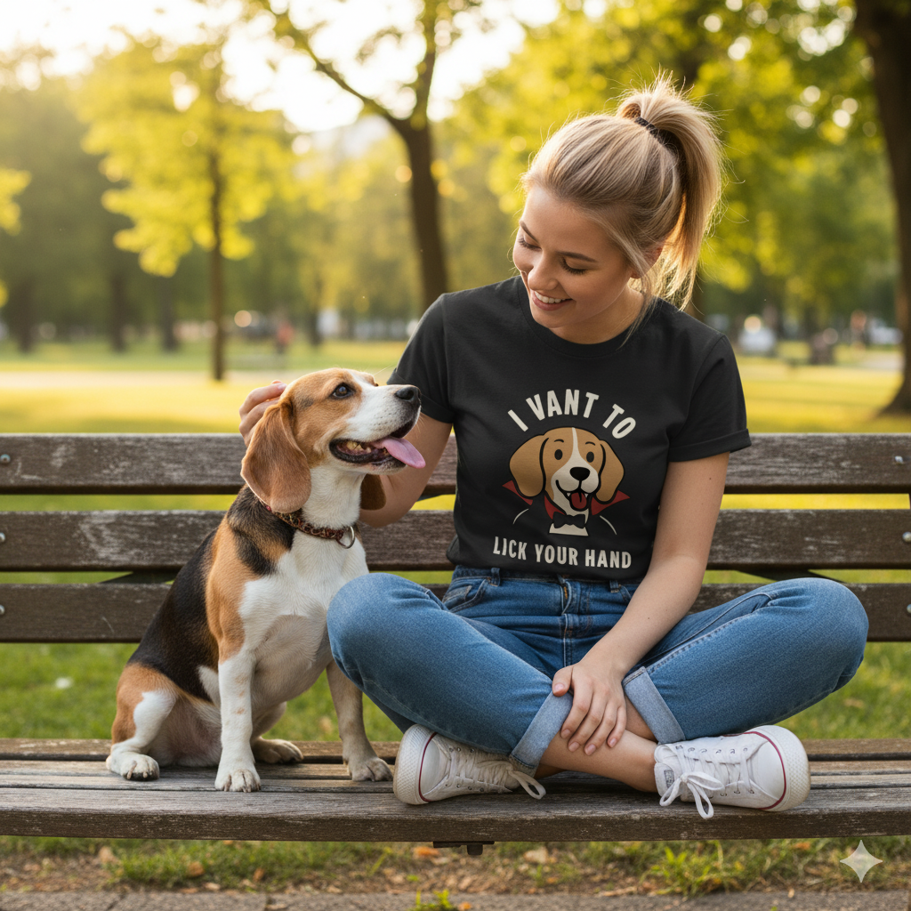 Cute Beagle Vampire Shirt, I Vant To Lick Your Hand, Perfect Halloween Shirt for any Dog Lover