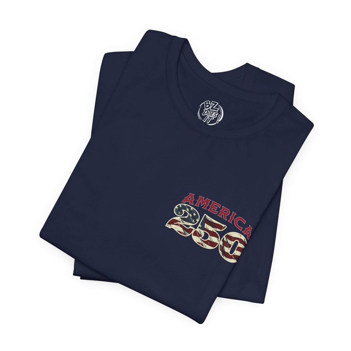 America 250 Years Flag & Fireworks T-Shirt - 2 Sided Print