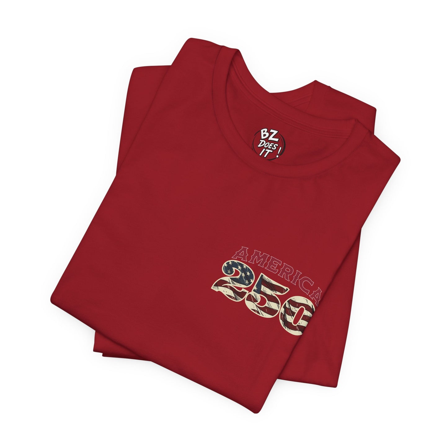 America 250 Years Flag & Fireworks T-Shirt - 2 Sided Print