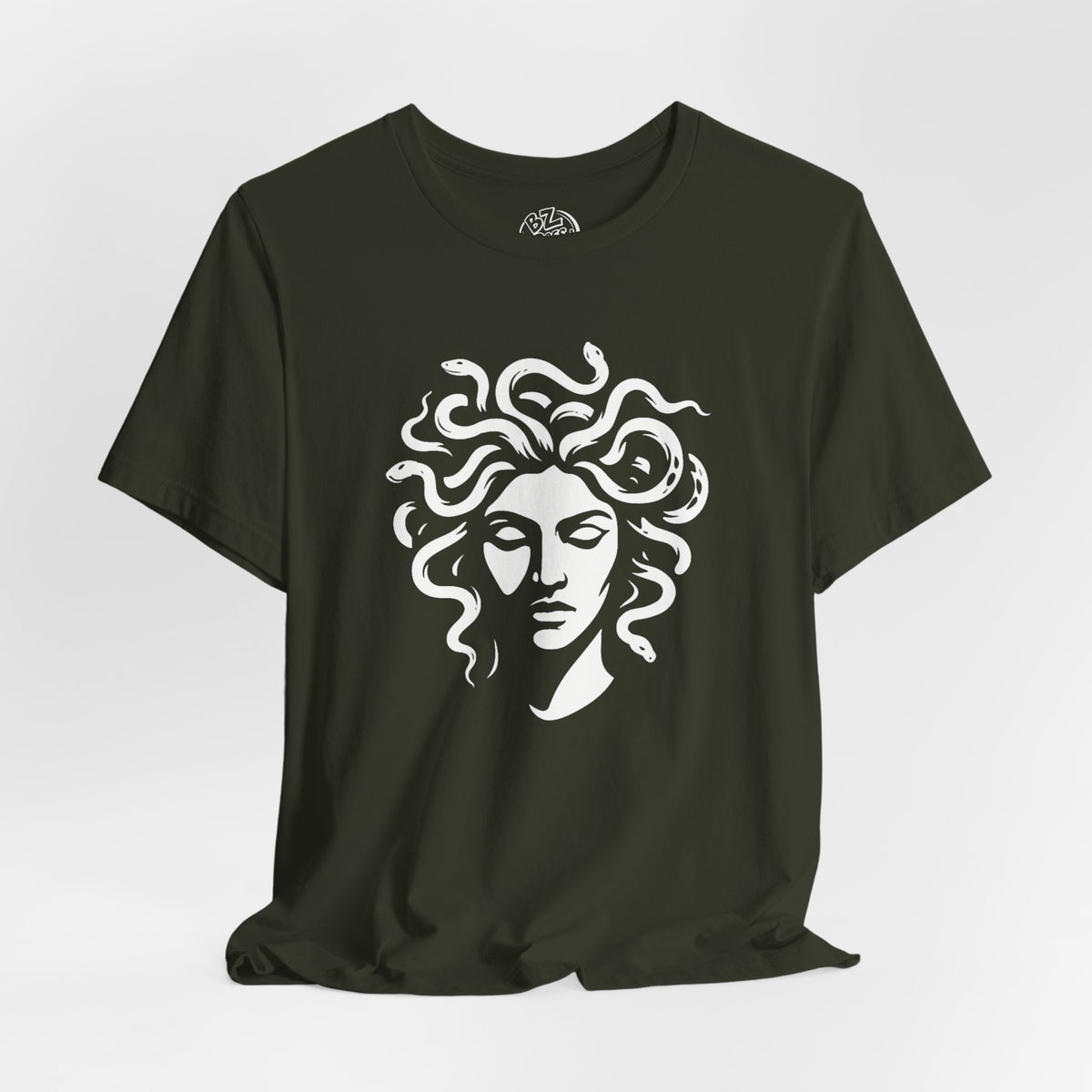 Medusa Graphic Tee — Mythic Snake-Head Portrait T-Shirt