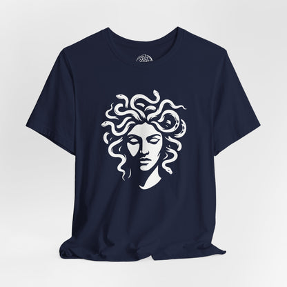Medusa Graphic Tee — Mythic Snake-Head Portrait T-Shirt