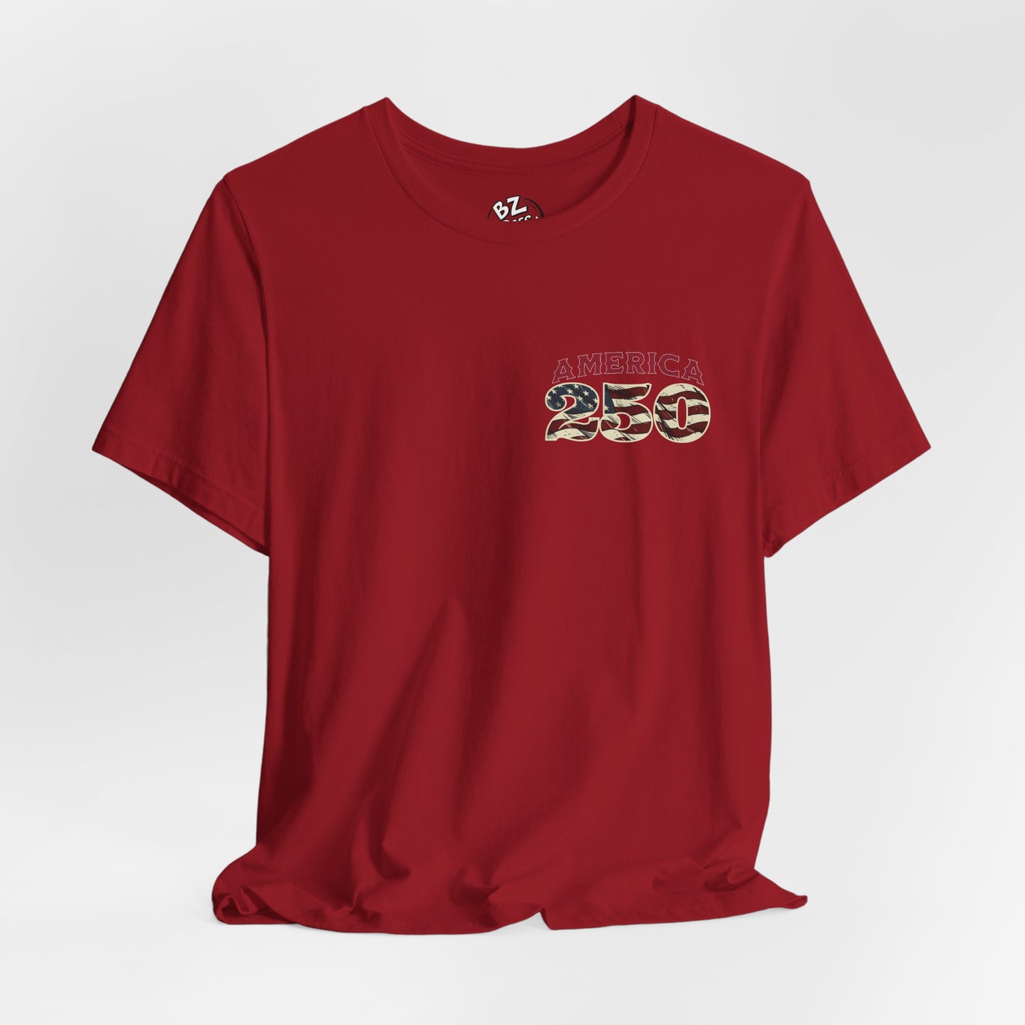 America 250 Years Flag & Fireworks T-Shirt - 2 Sided Print
