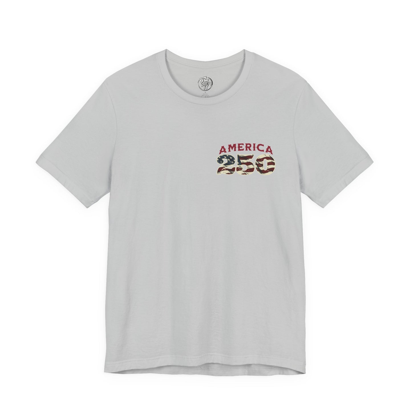 America 250 Years Flag & Fireworks T-Shirt - 2 Sided Print
