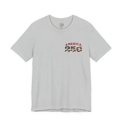 America 250 Years Flag & Fireworks T-Shirt - 2 Sided Print