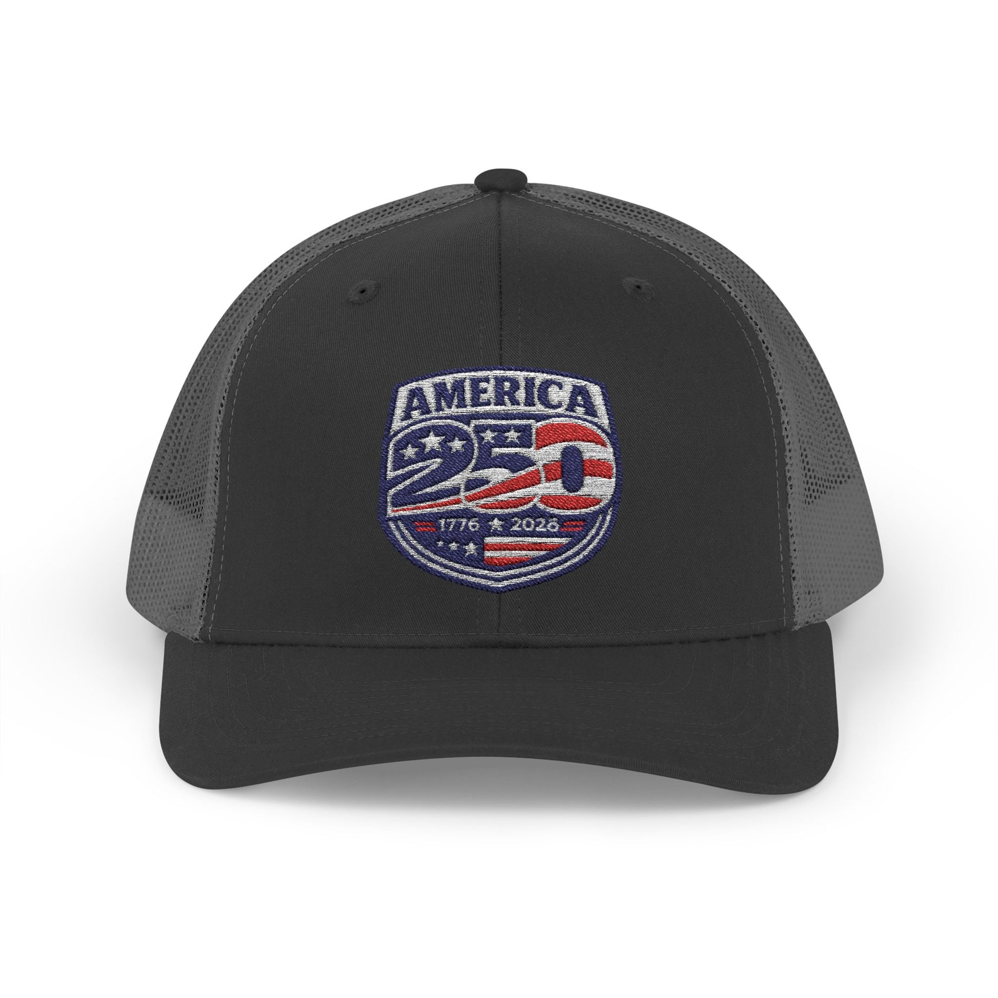 Charcoal/Grey Mesh hat with America 250 logo