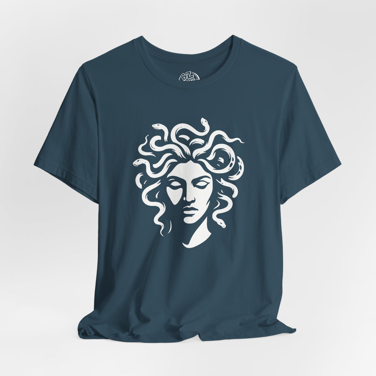 Medusa Graphic Tee — Mythic Snake-Head Portrait T-Shirt