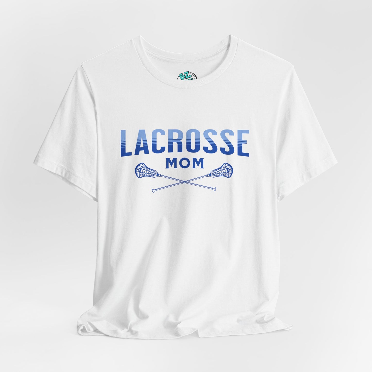 Lacrosse Mom Tee - Simple Blue Text