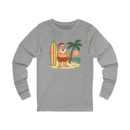 Santa Surf Beach Long Sleeve Tee