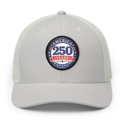 Gray cap with a 'America 250 Years' patch on a white background