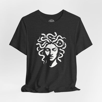 Medusa Graphic Tee — Mythic Snake-Head Portrait T-Shirt