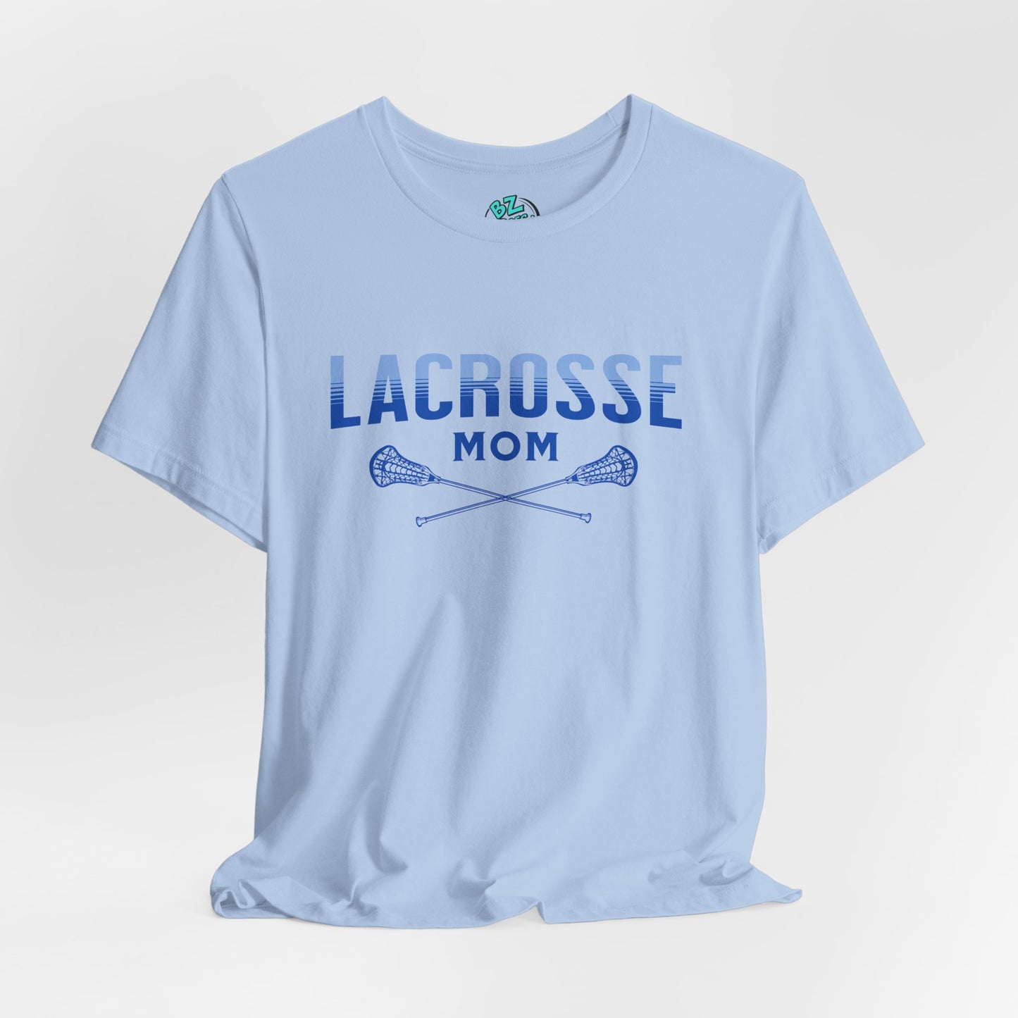 Lacrosse Mom Tee - Simple Blue Text