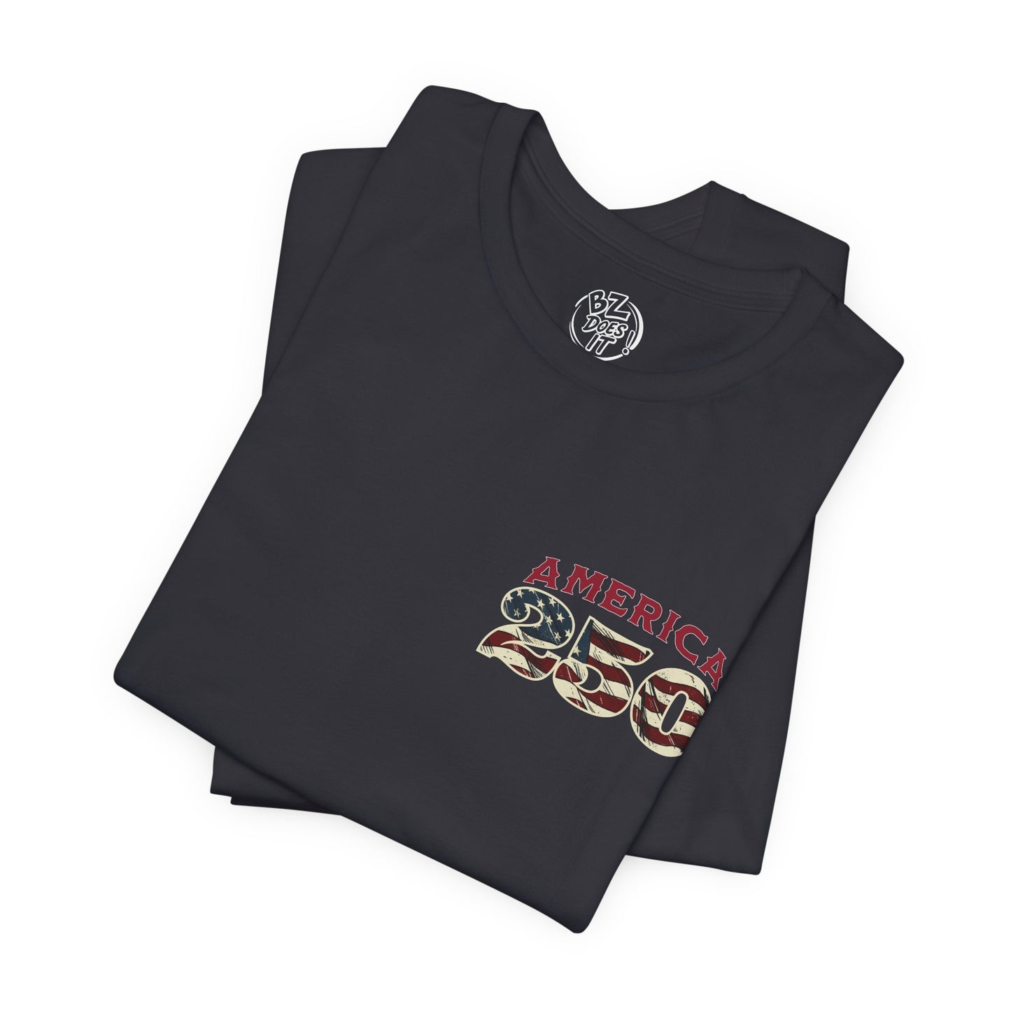 America 250 Years Flag & Fireworks T-Shirt - 2 Sided Print