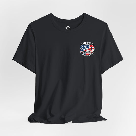 America 250th Birthday Celebration T-Shirt - 2 Sided Print