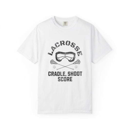 Women's Lacrosse Cradle Shoot Score Comfort Colors Tee