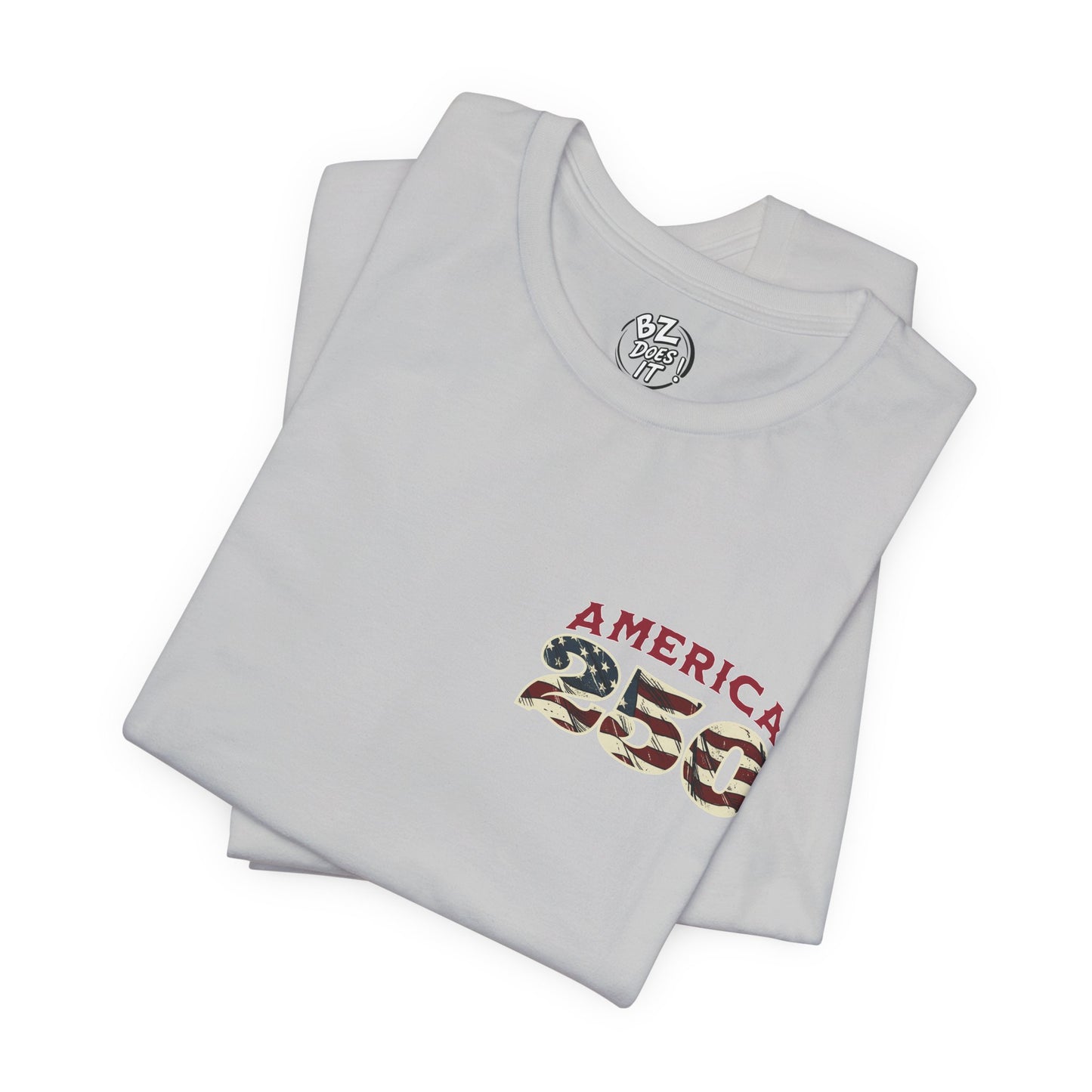 America 250 Years Flag & Fireworks T-Shirt - 2 Sided Print