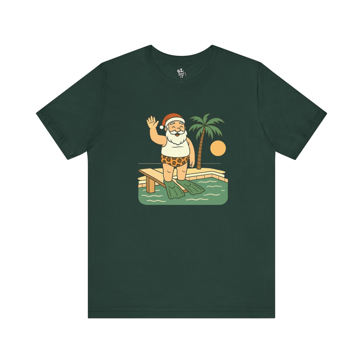 Santa Tropical Unisex Tee - Vacation Pool Shirt