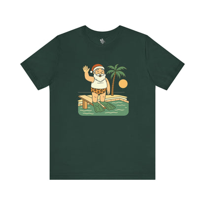 Santa Tropical Unisex Tee - Vacation Pool Shirt