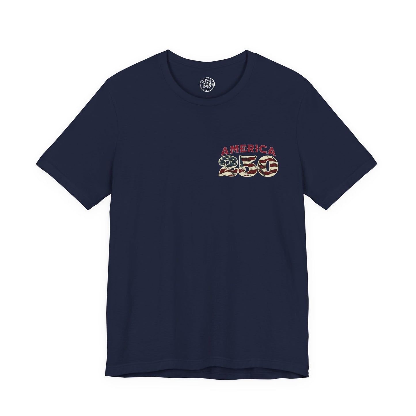America 250 Years Flag & Fireworks T-Shirt - 2 Sided Print