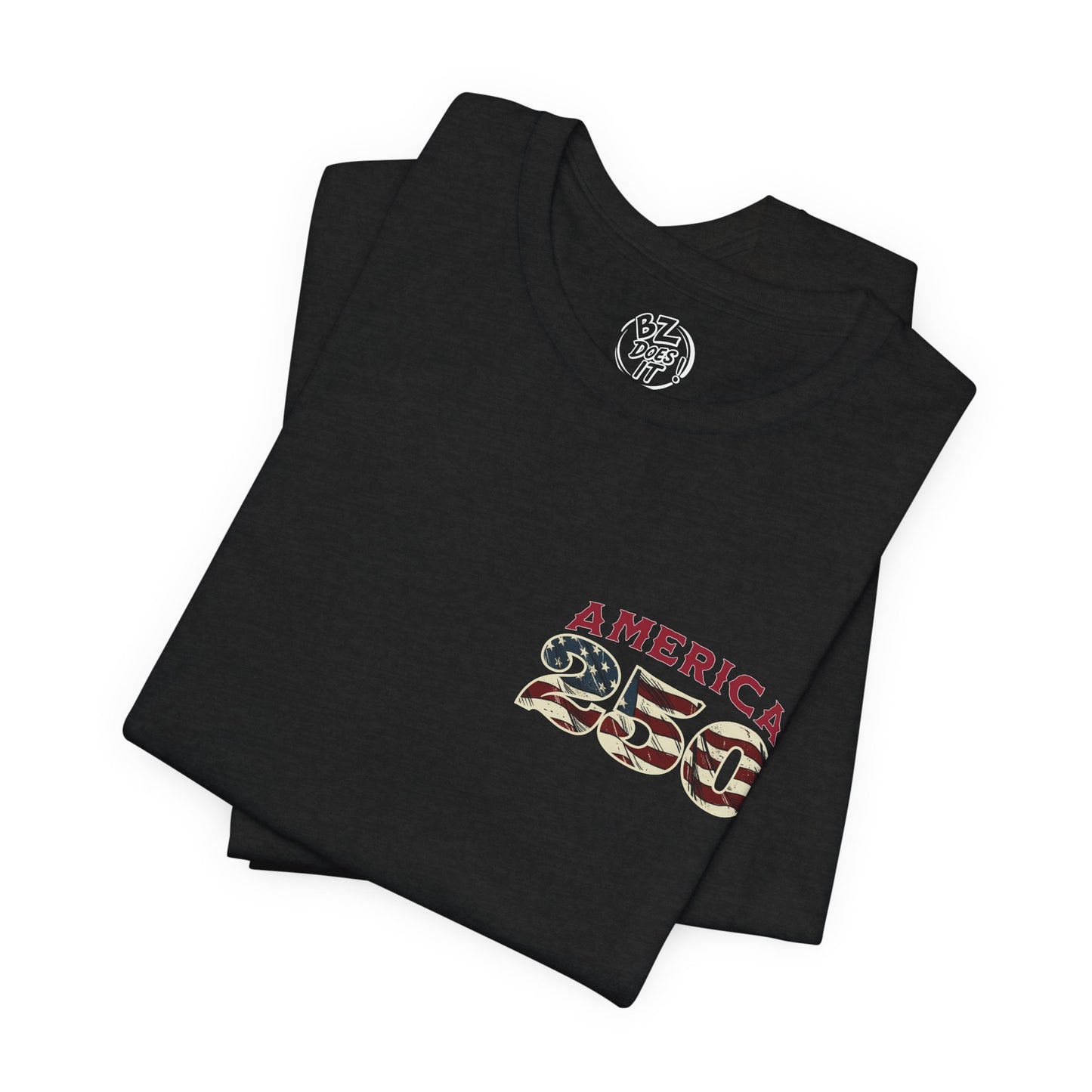 America 250 Years Flag & Fireworks T-Shirt - 2 Sided Print