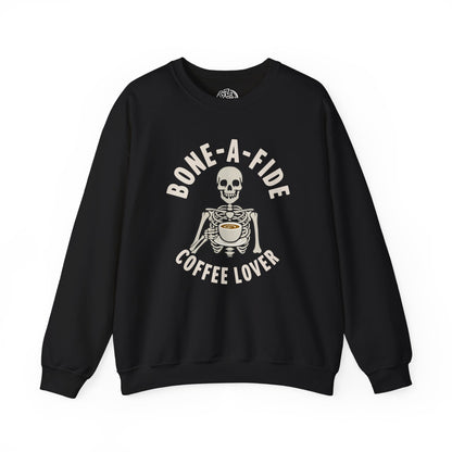 Bone-A-Fide Coffee Lover Crewneck Sweatshirt, Cozy Crewneck, Unisex