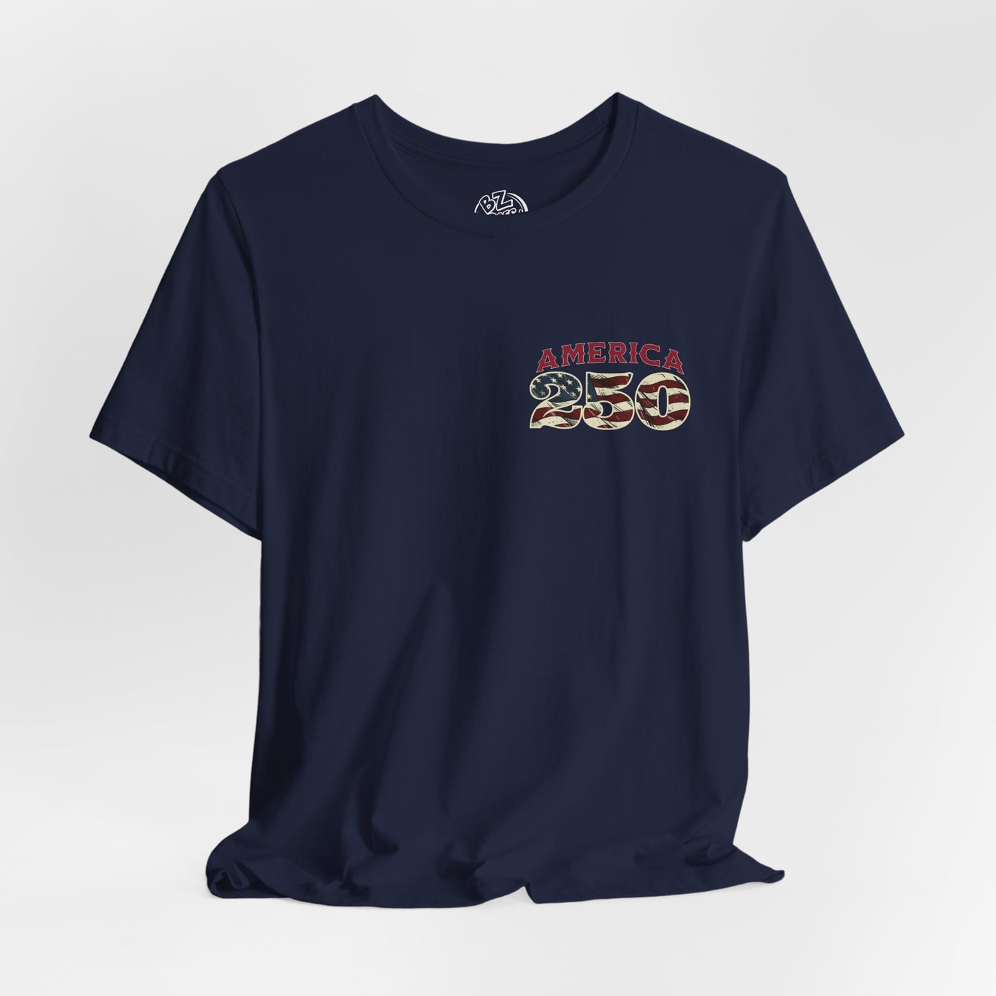 America 250 Years Flag & Fireworks T-Shirt - 2 Sided Print