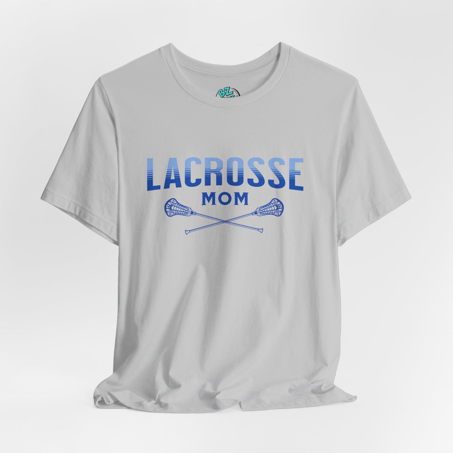 Lacrosse Mom Tee - Simple Blue Text