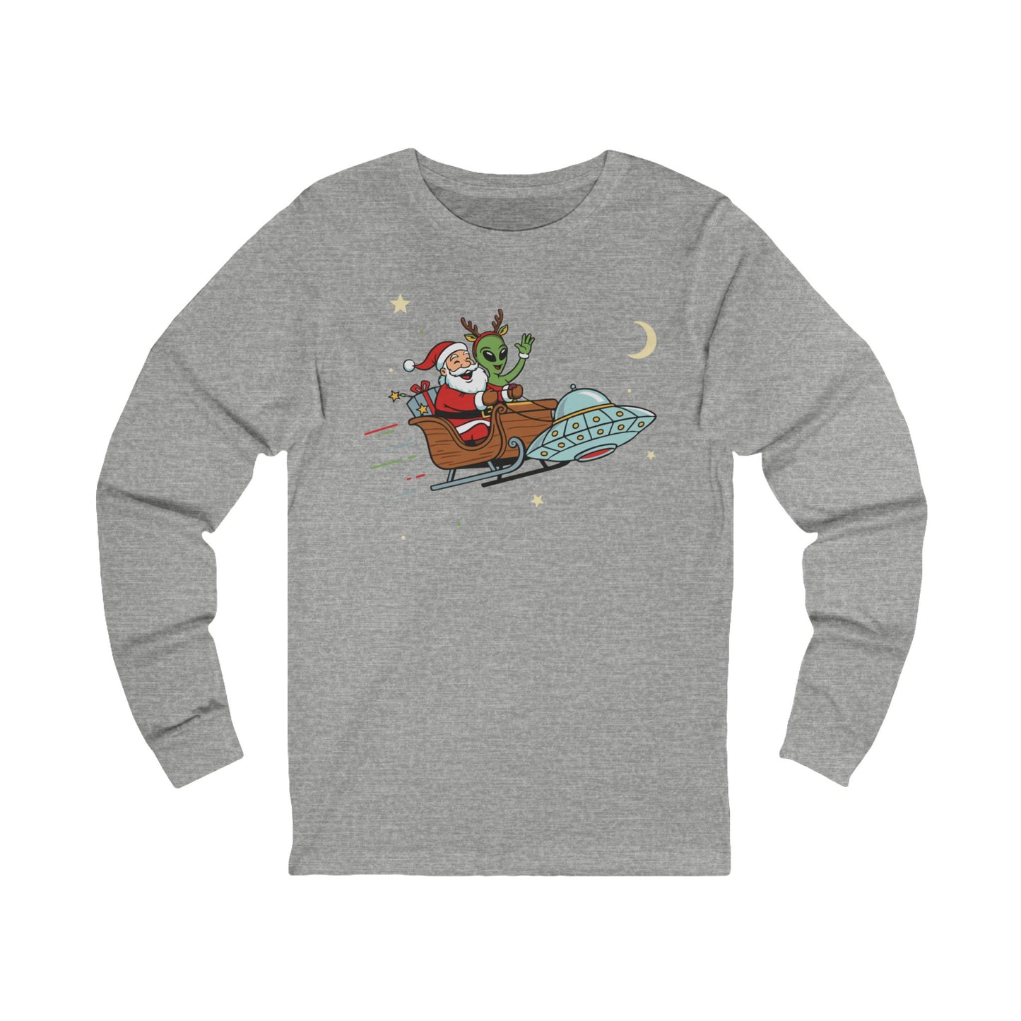Christmas Santa & Alien T-Shirt Long Sleeve Tee