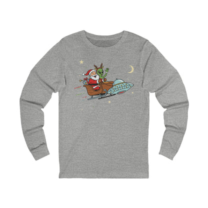 Christmas Santa & Alien T-Shirt Long Sleeve Tee