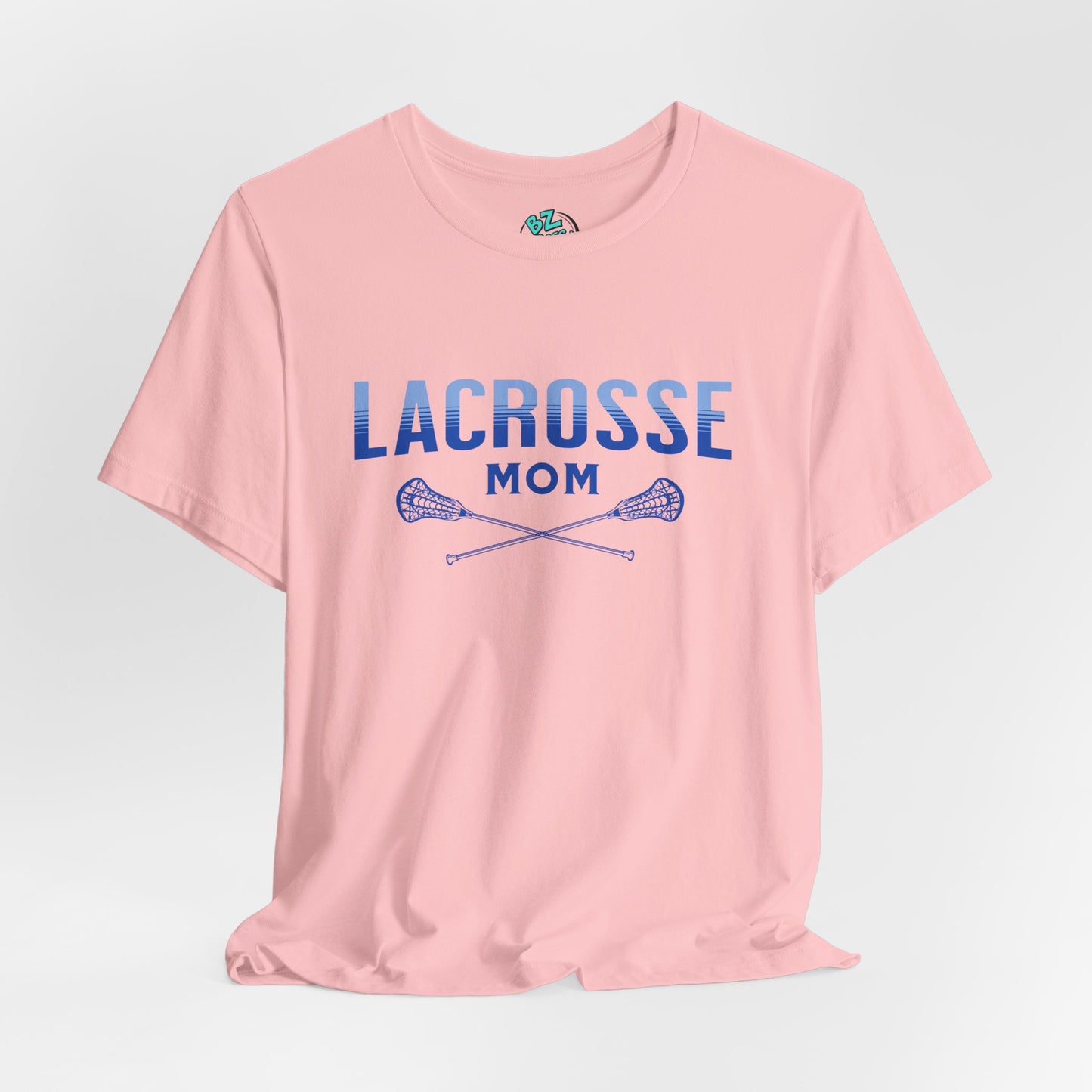 Lacrosse Mom Tee - Simple Blue Text