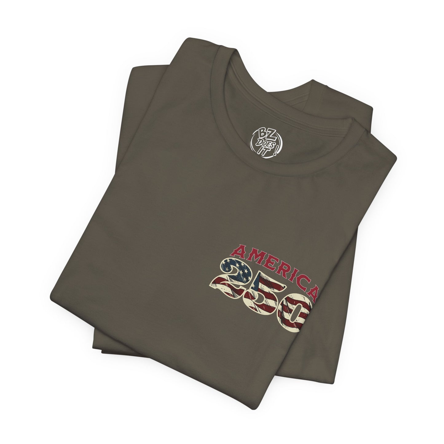 America 250 Years Flag & Fireworks T-Shirt - 2 Sided Print