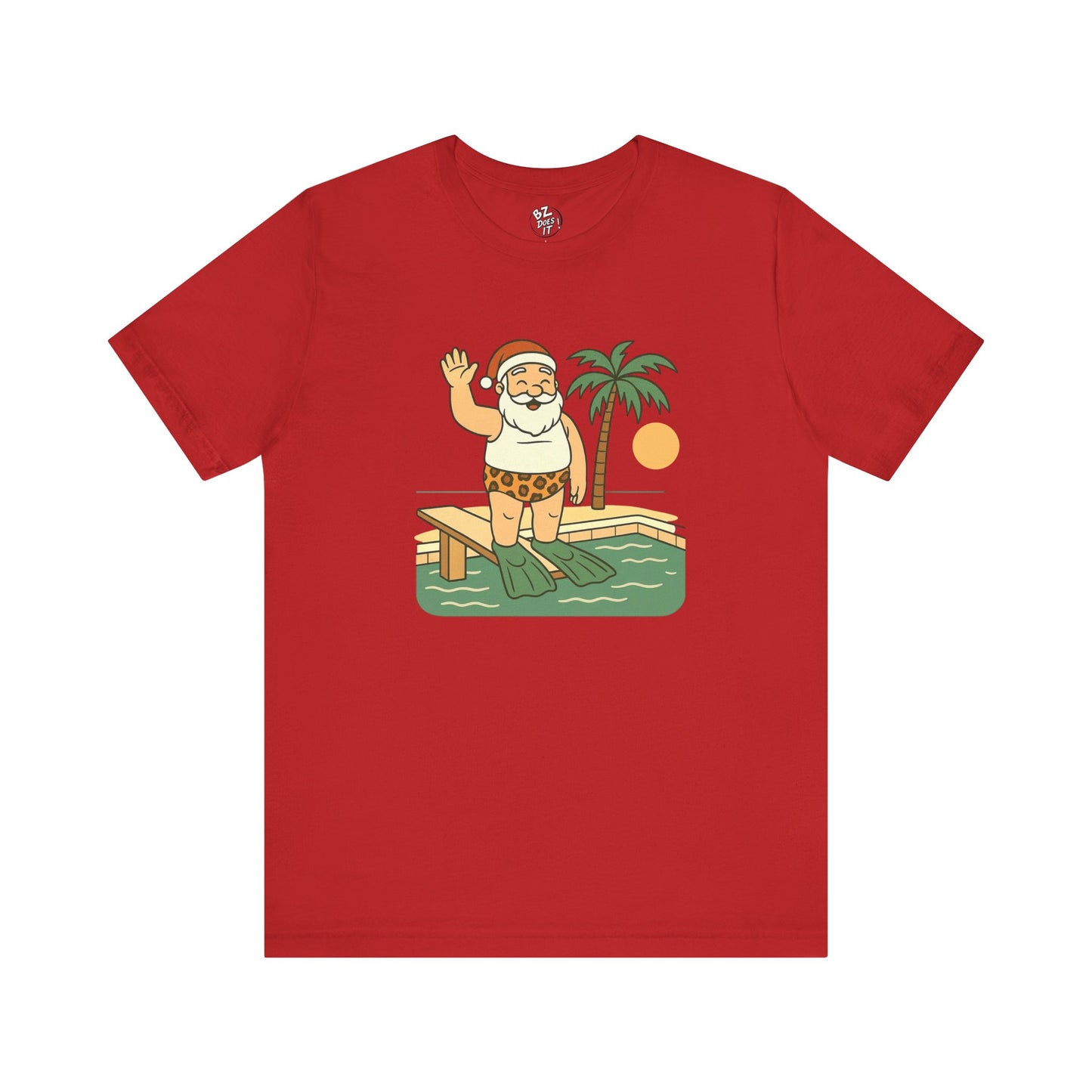 Santa Tropical Unisex Tee - Vacation Pool Shirt