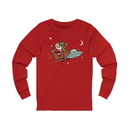 Christmas Santa & Alien T-Shirt Long Sleeve Tee