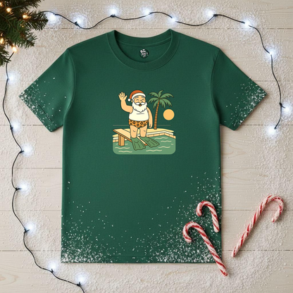 Santa Tropical Unisex Tee - Vacation Pool Shirt