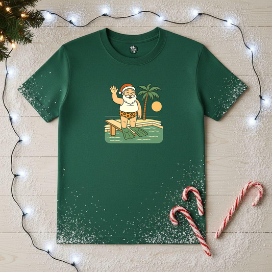 Santa Tropical Unisex Tee - Vacation Pool Shirt