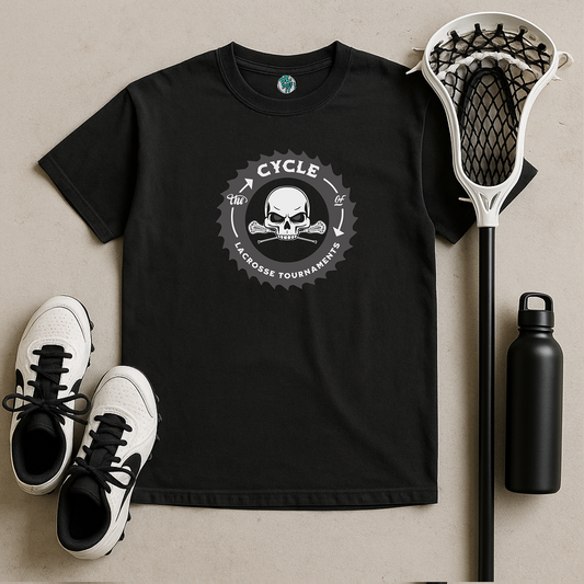 Lacrosse Tee - The Cycle of Tournaments Skull and Bones