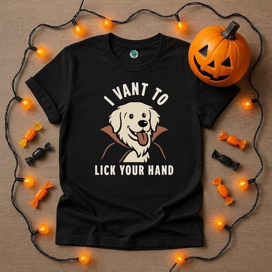 Cute Retriever Vampire Shirt, I Vant To Lick Your Hand, Perfect Halloween Shirt for any Dog Lover